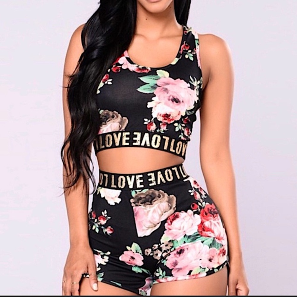FashionNova Floral Short Set
